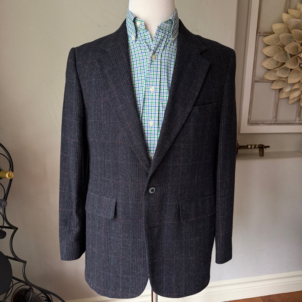 Stafford Men's Wool Dark Gray Blazer Size 42R
